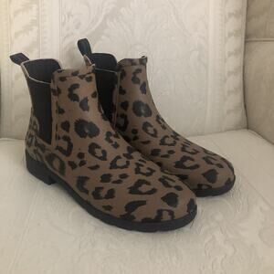 Hunter Original Chelsea Boot Leopard Print, Rain Boots, Women's 6 New